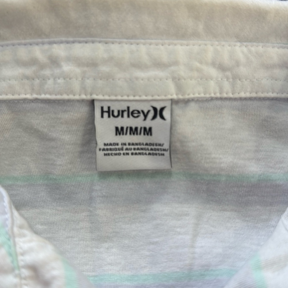 Hurley Coastal Dunes CTN Jersey Cotton Striped Polo Shirt.  Sz M - Picture 9 of 10